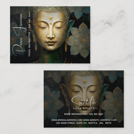 Buddha, spirituelle Meditation Visitenkarte (Vorne/Hinten)