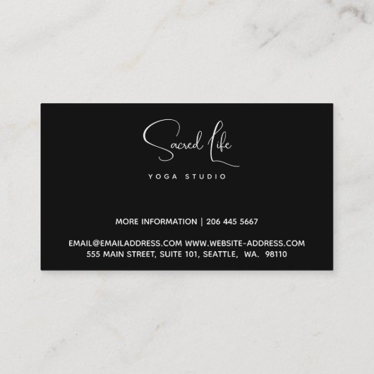 Buddha, spirituelle Meditation Visitenkarte (Rückseite)