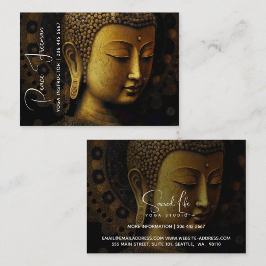 Buddha, spirituelle Meditation Visitenkarte (Vorne/Hinten)