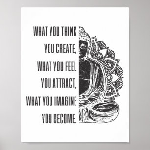 Buddha spiritueller Spruch Mandala Buddhismus Yoga Poster