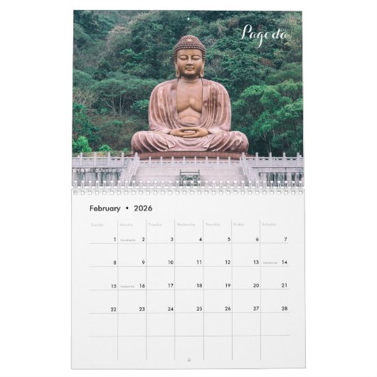 Buddha Statue 2025 Kalender (Feb 2026)
