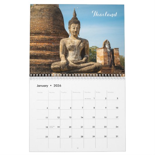 Buddha Statue 2025 Kalender (Jan 2026)