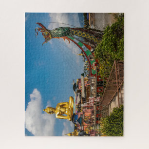 Buddha-Statue auf dem Schiff auf dem Mekhong-Fluss Puzzle