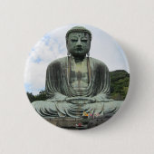 Buddha Statue Buddhismus Button (Vorderseite)