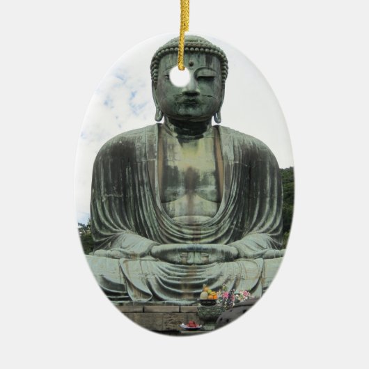 Buddha Statue Buddhismus Keramik Ornament (Vorne)