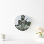 Buddha Statue Buddhismus Runde Wanduhr (Zuhause)