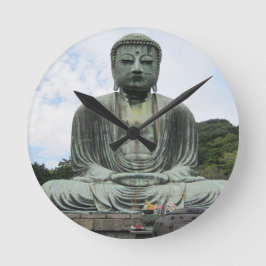 Buddha Statue Buddhismus Runde Wanduhr