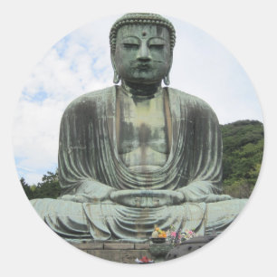 Buddha Statue Buddhismus Runder Aufkleber