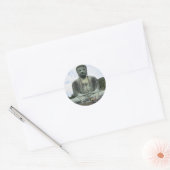 Buddha Statue Buddhismus Runder Aufkleber (Umschlag)