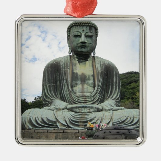 Buddha Statue Buddhismus Silbernes Ornament (Vorne)