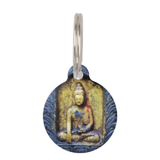Buddha Statue Buddhistische Kunst Custom Pet Info Haustiermarke