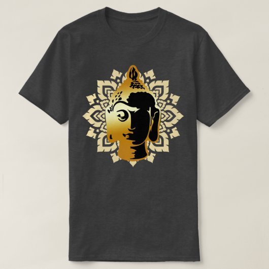 Buddha Statue Head Mandala Meditation Zen T-Shirt (Design vorne)