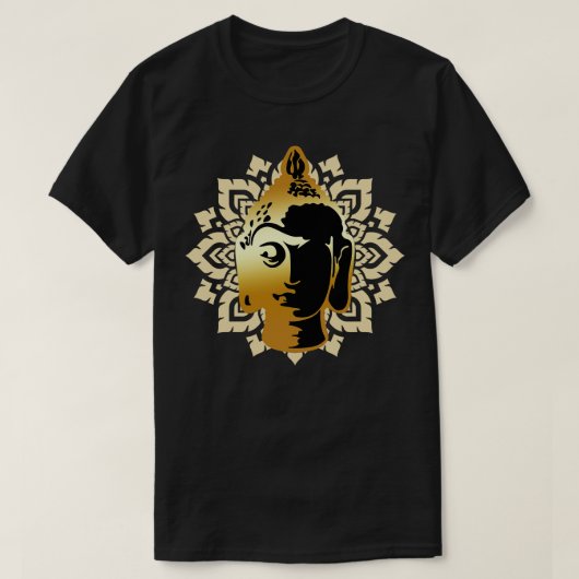 Buddha Statue Head Mandala Meditation Zen T-Shirt (Design vorne)