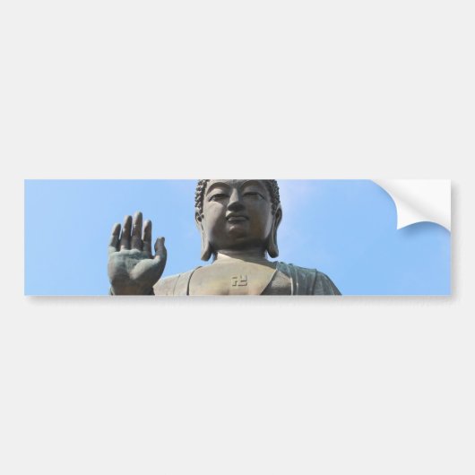 Buddha Statue in Blue Sky, Hand erhöht Autoaufkleber (Vorne)