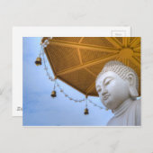 Buddha Statue in Blue Sky, Schirmglocken Postkarte (Vorne/Hinten)