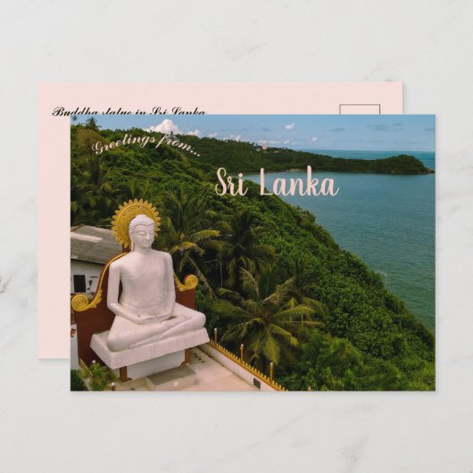 Buddha-Statue in Sri Lanka Postkarte (Vorne/Hinten)