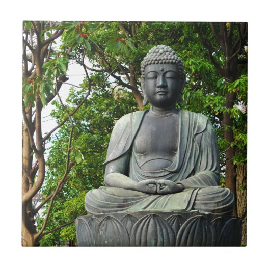 Buddha-Statue in Tokyo, Japan Fliese (Vorderseite)