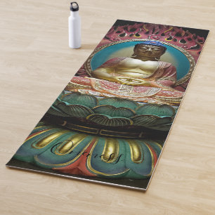 Buddha Statue Lotus Blume Eins Yogamatte