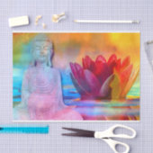 Buddha Statue & Lotus im Wasser Seidenpapier (Handwerk)