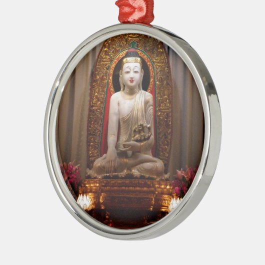 Buddha Statue Lotus Lage Tibetisch Ornament Aus Metall (Links)