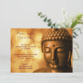 Buddha Statue mit Bokeh Lights Generisches Party Einladung (Stehend Vorderseite)