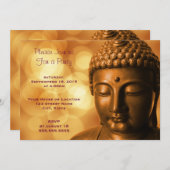 Buddha Statue mit Bokeh Lights Generisches Party Einladung (Vorne/Hinten)