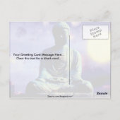Buddha-Statue mit Sonne Postkarte (Rückseite)