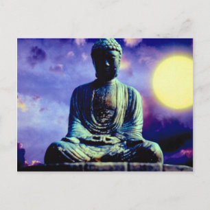 Buddha-Statue mit Sonne Postkarte