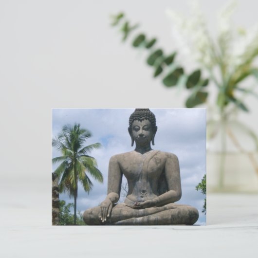 Buddha Statue Postcard Postkarte (Stehend Vorderseite)