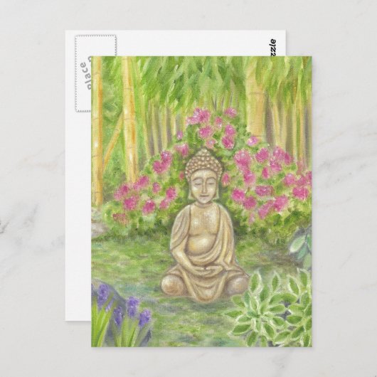 Buddha Statue Postkarte (Vorne/Hinten)