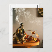 Buddha Statue Prayer Room Incense Postkarte (Vorne/Hinten)
