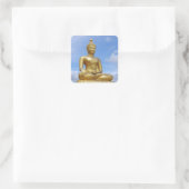 Buddha-Statue Quadratischer Aufkleber (Tasche)