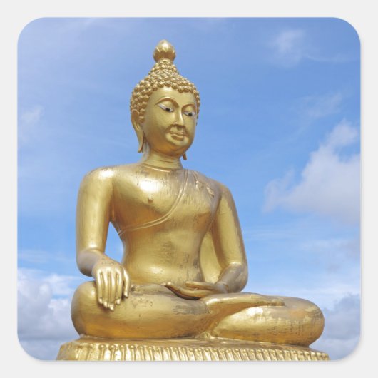 Buddha-Statue Quadratischer Aufkleber (Vorderseite)