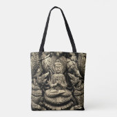Buddha Statue Tote Tag Tasche (Rückseite)