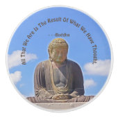 BUDDHA STATUE UND QUOTE Keramik Keramikknauf (Vorderseite)
