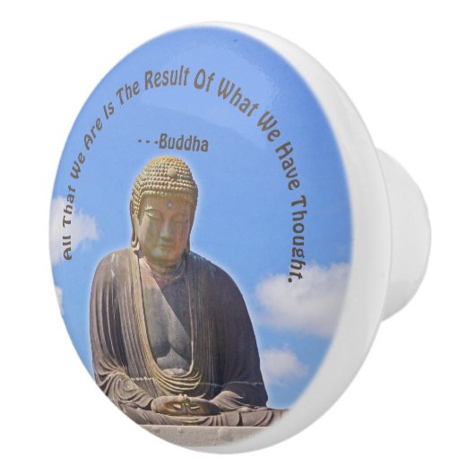 BUDDHA STATUE UND QUOTE Keramik Keramikknauf (Rechts)