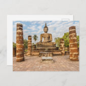Buddha-Statue, Wat Mahathat Postkarte (Vorne/Hinten)