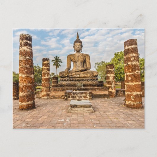 Buddha-Statue, Wat Mahathat Postkarte (Vorderseite)
