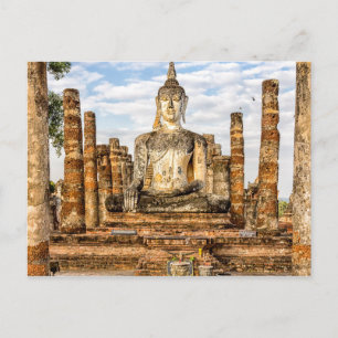 Buddha-Statue, Wat Mahathat, Sukhothai Historisch Postkarte