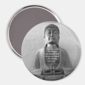 Buddha-Statue, Zitat, Meditation, Magnet (Vorderseite/Rückseite)