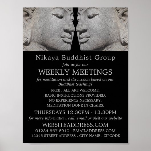 Buddha Statues, Buddhistische Gruppenwerbung Poster (Vorne)