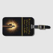 Buddha stehend inmitten strahlender Lichter. Gepäckanhänger (Vorderseite (Horizontal))