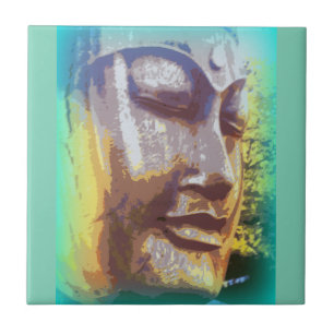 Buddha stellen Grün gegenüber Fliese