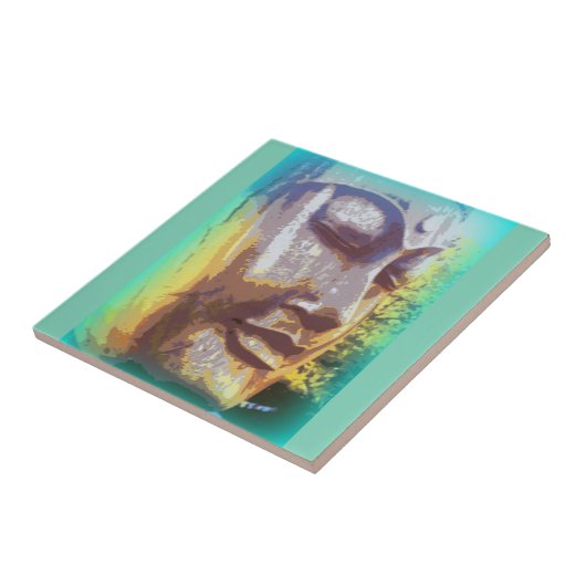 Buddha stellen Grün gegenüber Fliese (Seite)