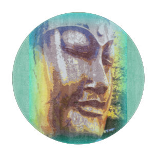 Buddha stellen Grün gegenüber Schneidebrett