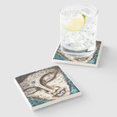 Buddha stellen Watercolor-Kunst-Stein-Untersetzer Steinuntersetzer (Seitenansicht)