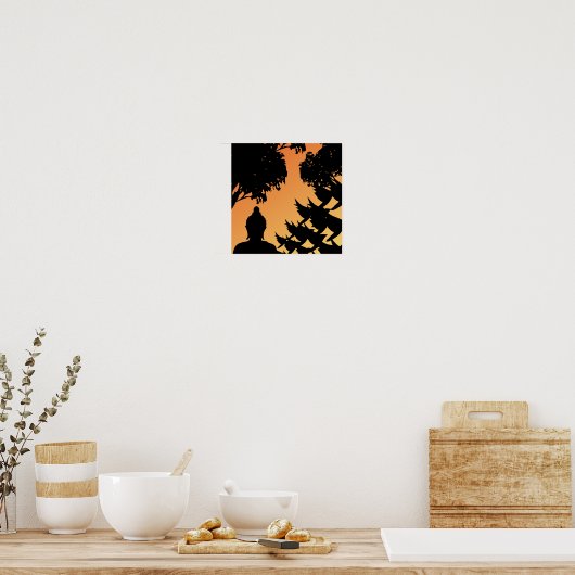 Buddha Sunset Silhouette Poster (Küche)
