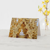 Buddha Tempel Grußkarte Karte (Gelbe Blume)