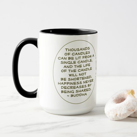 Buddha Template Zitat Stillleben Fotografie Tasse (Mit Donut)