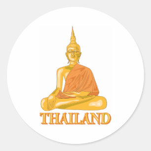 Buddha Thailand Runder Aufkleber